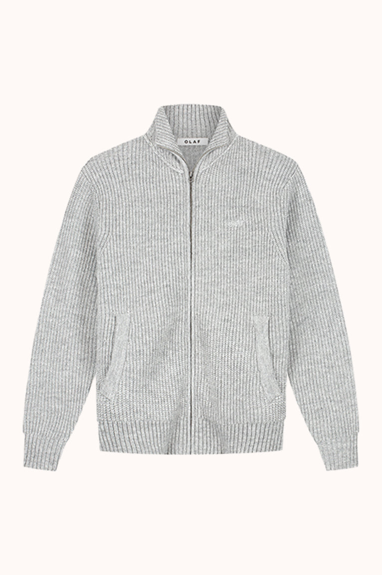 ZIP KNITTED MOCKNECK - Grijs